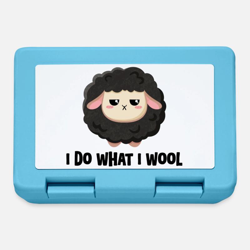Cute black sheep grumpy with saying - Lunchbox - sapphire blue