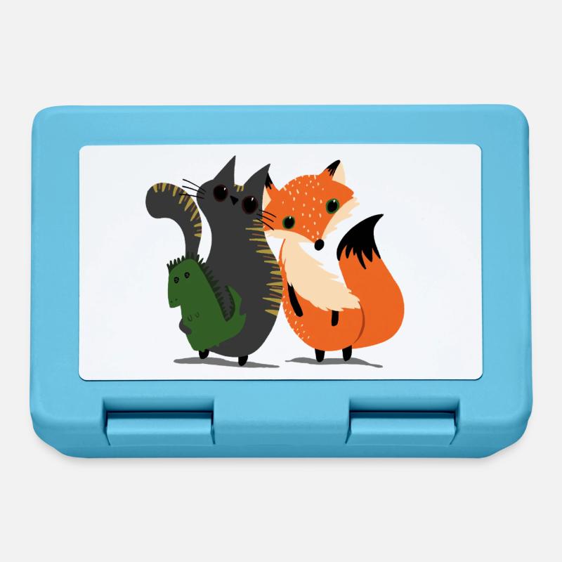 Die Katze und der Fuchs - Brotdose - Saphirblau