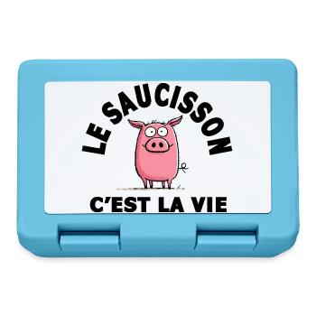 le saucisson c'est la vie humour - Boîte à goûter - bleu saphir - Devant
