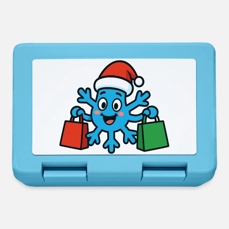 Le flocon de neige de Noël achète des cadeaux - Boîte à goûter - bleu saphir