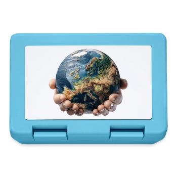 La Terre entre les mains : Responsabilité mondiale - Boîte à goûter - bleu saphir - Devant