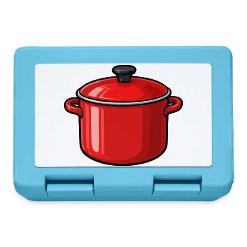 Roter Topf Cartoon Stil - Brotdose - Saphirblau - Vorne