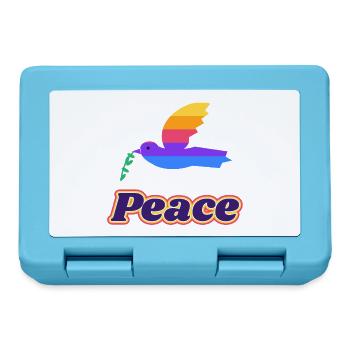 Friedenstaube Retro – Peace Taube 70er - Brotdose - Saphirblau - Vorne