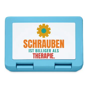 Schrauben ist billiger als Therapie - Brotdose - Saphirblau - Vorne