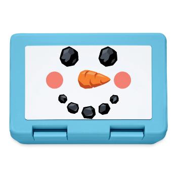 Lächelndes Schneemann Gesicht - Brotdose - Saphirblau - Vorne