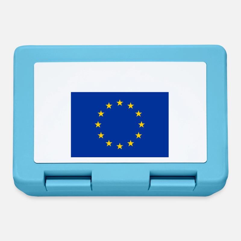 Erneuter EU White Text - Brotdose - Saphirblau
