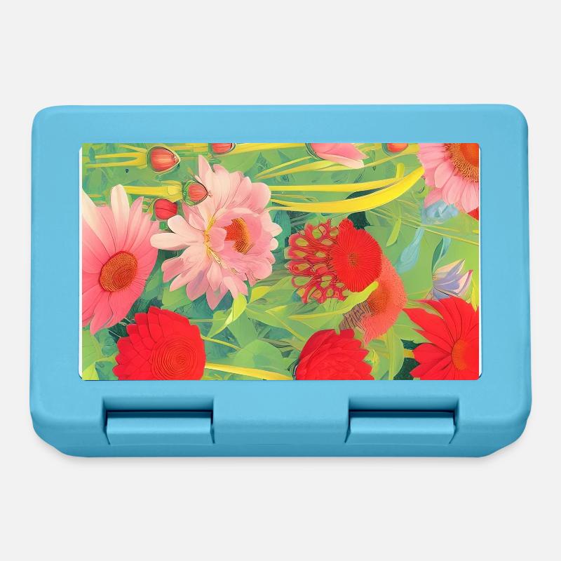 Fleur - Boîte à goûter - bleu saphir