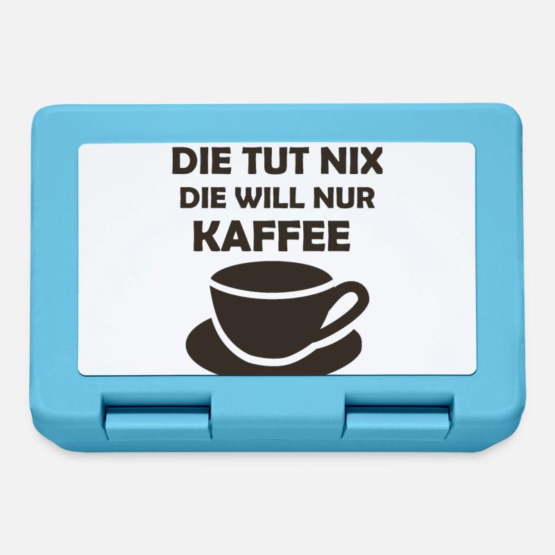 Kaffee Spruch Büro - Brotdose - Saphirblau