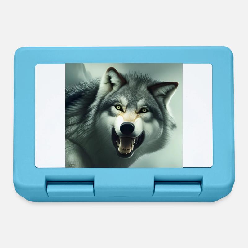 Angry wolf - Lunchbox - sapphire blue