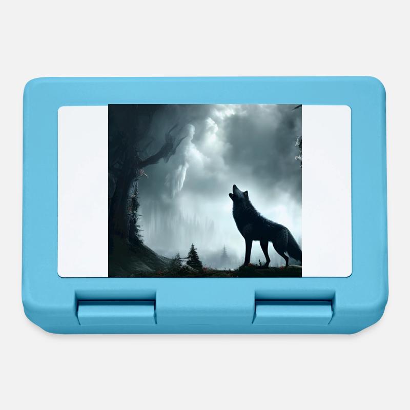 Roaring wolf - Lunchbox - sapphire blue
