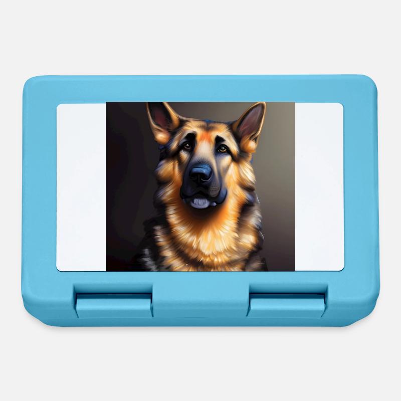 German Shepherd artwork - Lunchbox - sapphire blue