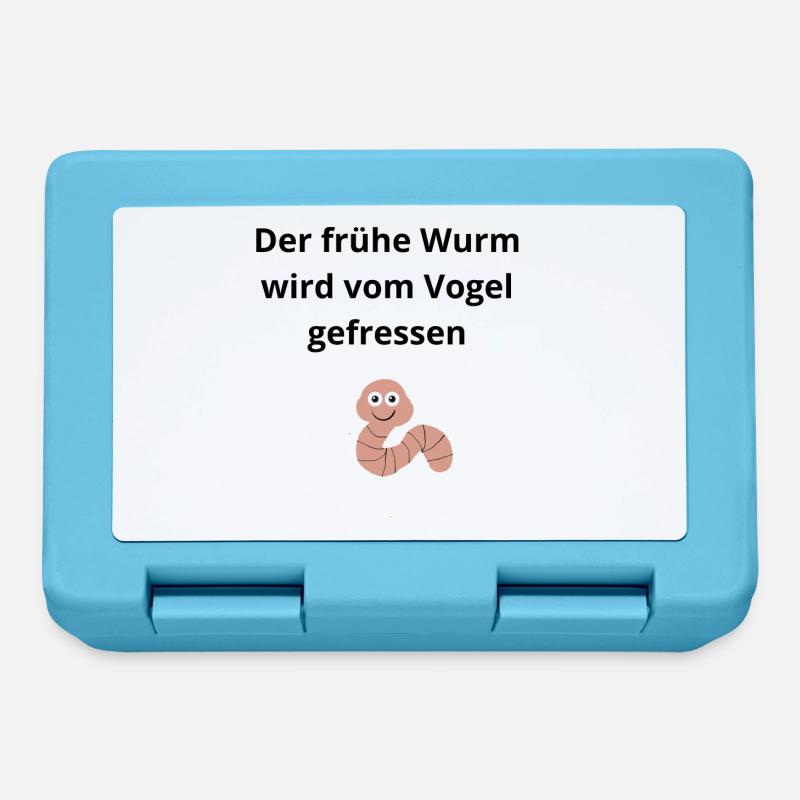 Der frühe Wurm wird vom Vogel gefressen - Brotdose - Saphirblau