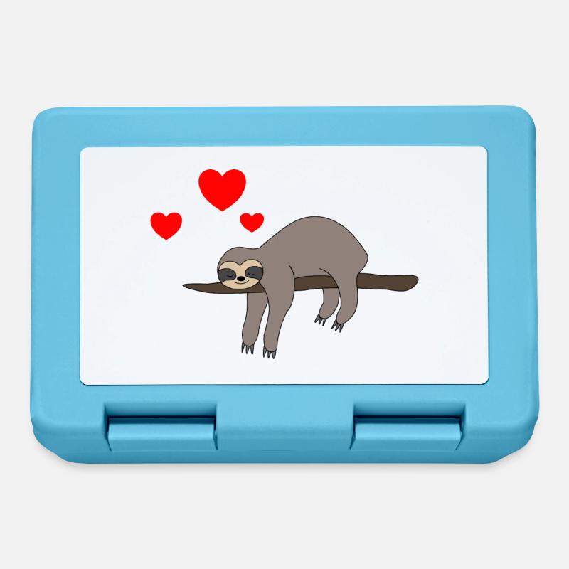 Faultier Valentinstag 2 - Brotdose - Saphirblau