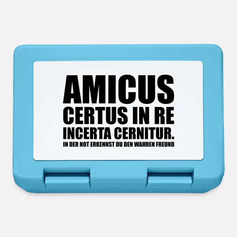 Amicus Certus In Re Incerta Cernitur In - Brotdose - Saphirblau