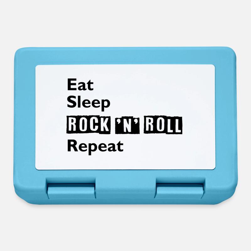 Manger - Dormir - Rock 'n' Roll - Répéter - Boîte à goûter - bleu saphir