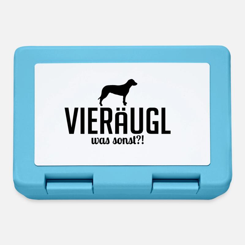 Vieräugl was sonst Hunde Hund Spruch Wilsigns - Brotdose - Saphirblau