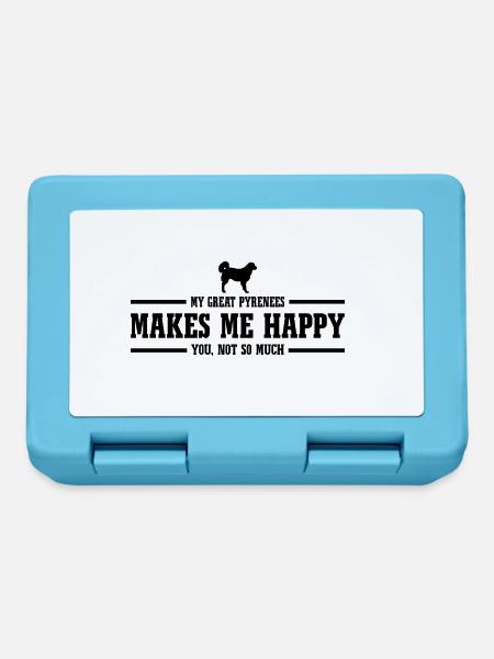 Great Pyrenees makes me happy Spruch Hund Wilsigns - Brotdose - Saphirblau