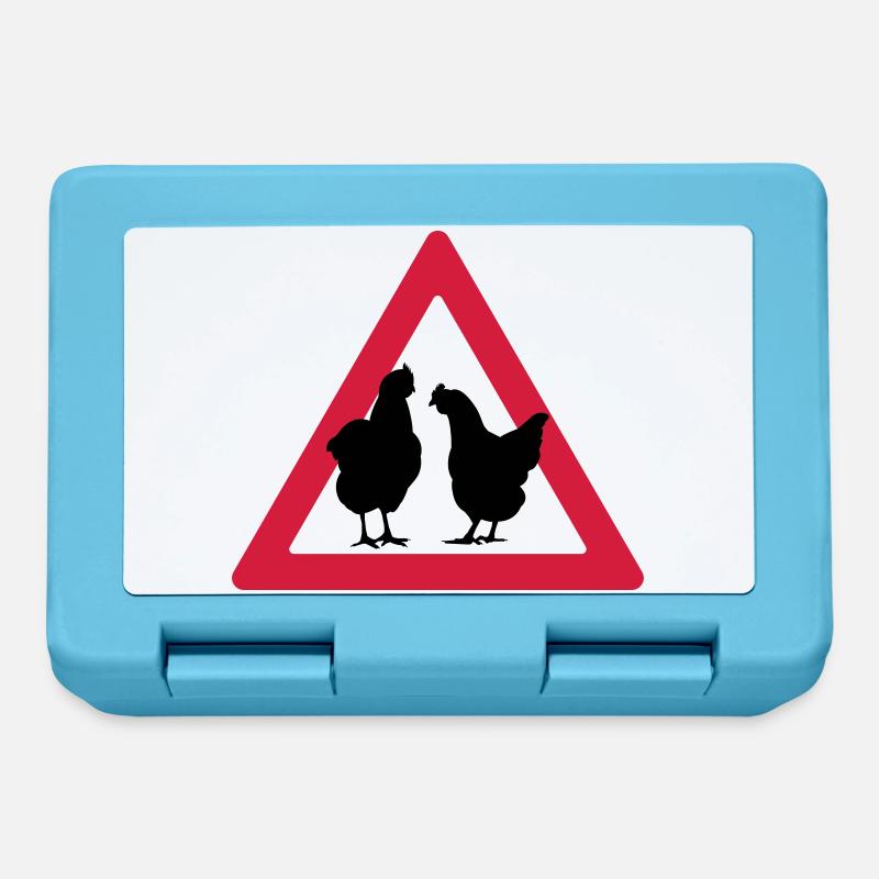 Attention, partie de poule - Boîte à goûter - bleu saphir