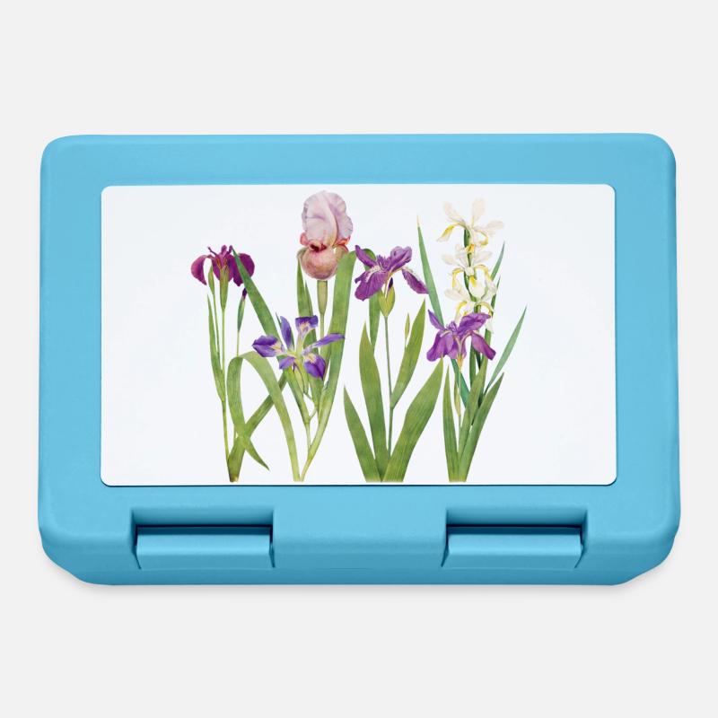 Wilde Iris und Orchidee Botanisches Design - Brotdose - Saphirblau