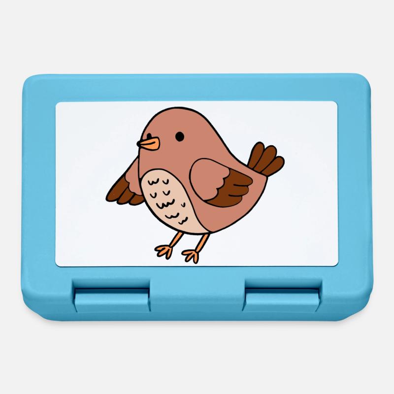 Vogel - Brotdose - Saphirblau