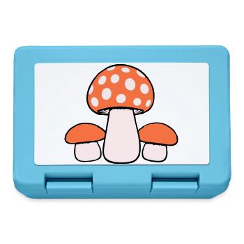3 Pilze Drei Gruppe Gepunktet Familie Fungi Natur - Brotdose - Saphirblau - Vorne