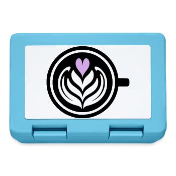 Coffee Love: Latte Art Heart Vector - Lunchbox - sapphire blue - Front