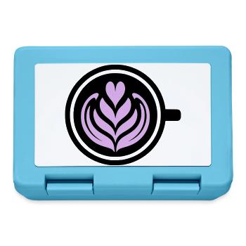 Coffee Love: Latte Art Heart Vector - Lunchbox - sapphire blue - Front