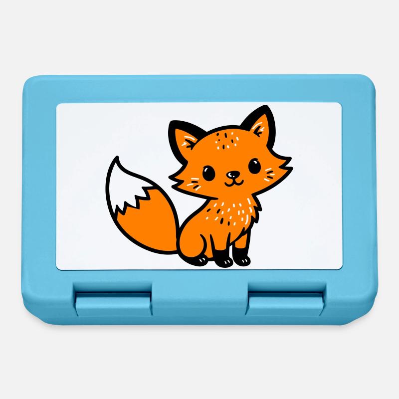 Fuchs Niedlich Comic - Brotdose - Saphirblau