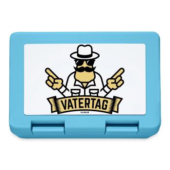 Vatertag Handzeichen (Männertag / Herrentag / 3C) - Brotdose - Saphirblau - Vorne