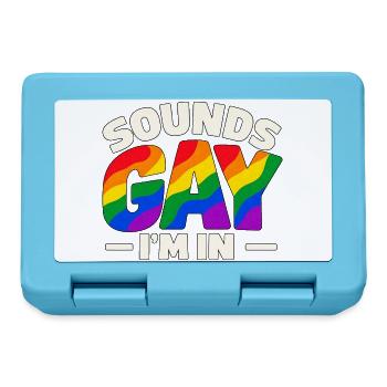 Sounds Gay I'm In – Regenbogen Pride Spruch - Brotdose - Saphirblau - Vorne
