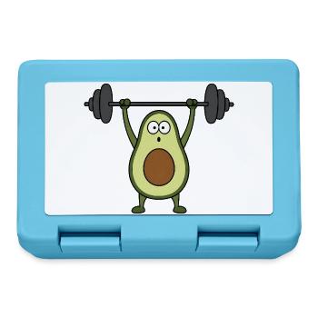 Avocado Gemüse Fitness Bodybuilder Comic Lustig - Brotdose - Saphirblau - Vorne