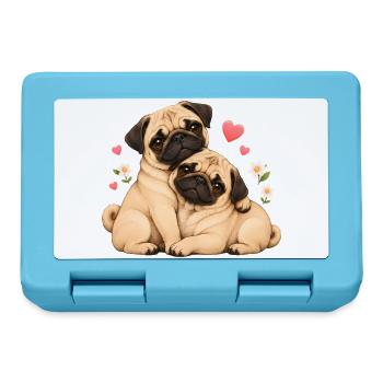 Mops Hund süßer Mops niedlicher Mops - Brotdose - Saphirblau - Vorne