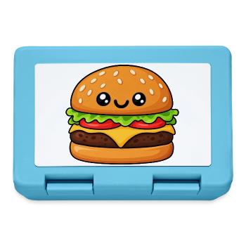 Kuscheliger Hamburger Cartoon - Brotdose - Saphirblau - Vorne
