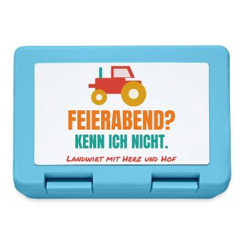 Feierabend? Kenn ich nicht. – Landwirt Spruch - Brotdose - Saphirblau - Vorne