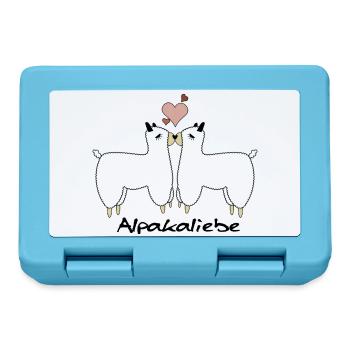 Alpaka Liebe Design - Brotdose - Saphirblau - Vorne