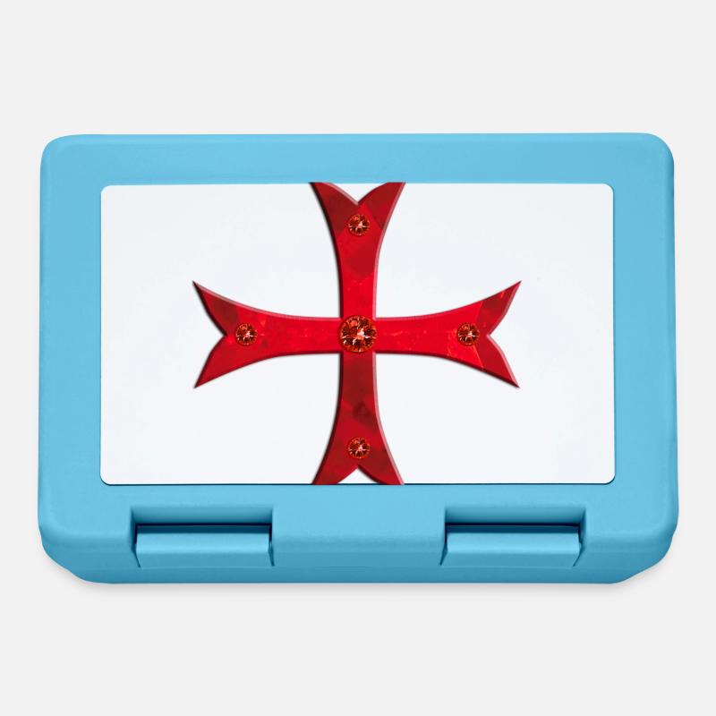Rubis croix rouge des Templiers - Boîte à goûter - bleu saphir