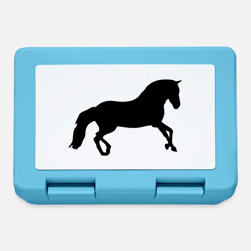 cheval silhouette ombre - Boîte à goûter - bleu saphir