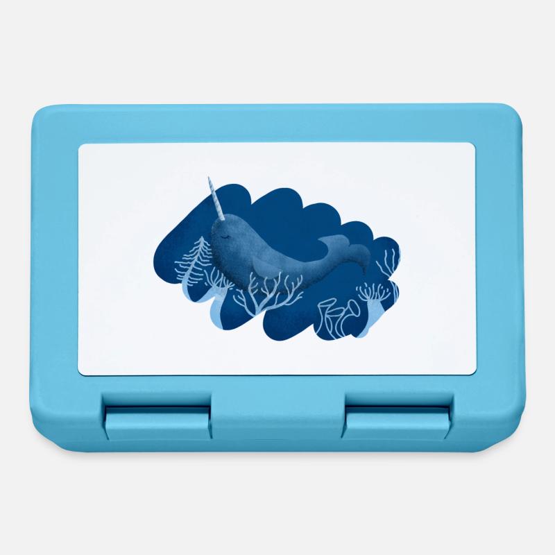 deep sea magic narwhal - Lunchbox - sapphire blue