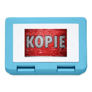Kopie Ziegelsteinmauer Graffiti - Brotdose - Saphirblau - Vorne