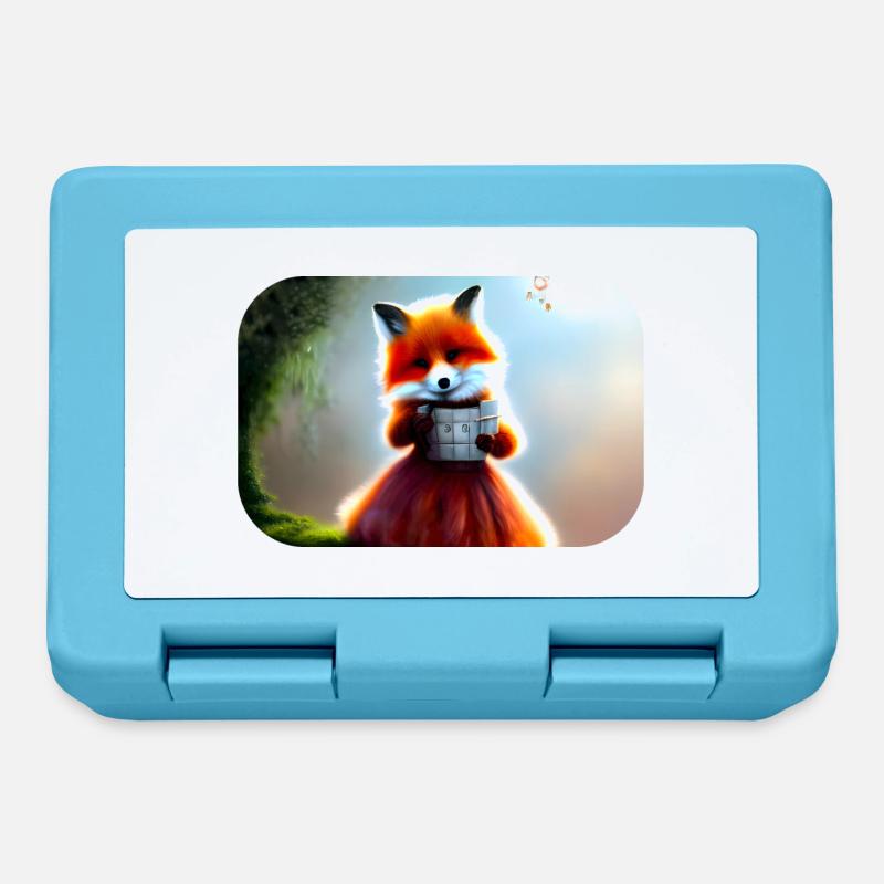 Renard en robe renarde - Boîte à goûter - bleu saphir