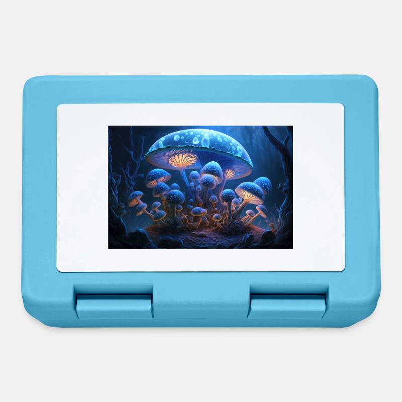 Ville champignon - Boîte à goûter - bleu saphir