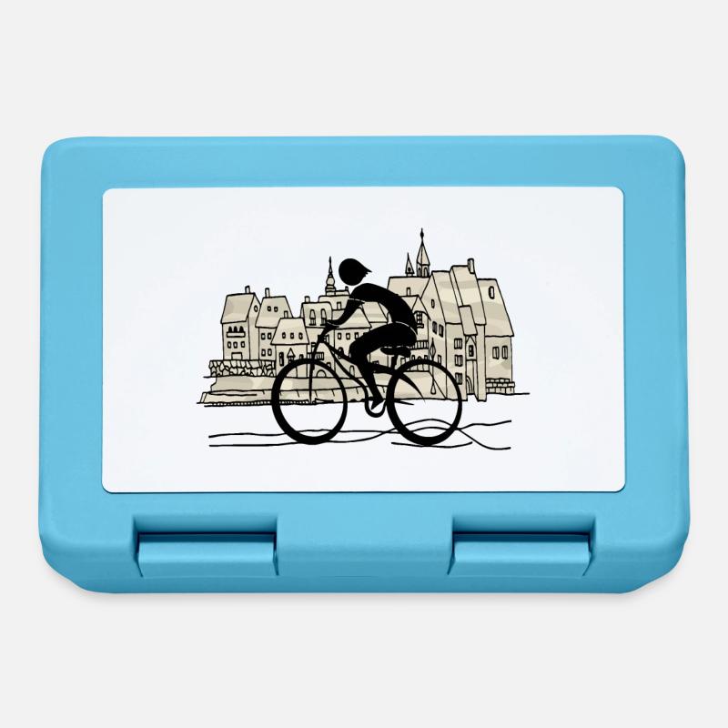Radfahrer - Brotdose - Saphirblau