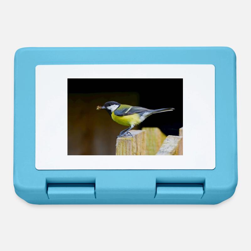 Great Tit with Spider - Lunchbox - sapphire blue
