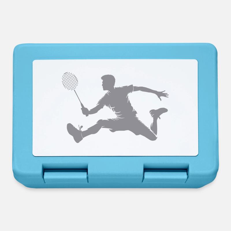 Joueurs de badminton - Boîte à goûter - bleu saphir