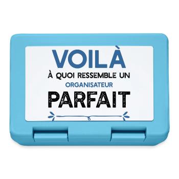 Un Organisateur parfait métier cadeau - Boîte à goûter - bleu saphir - Devant