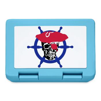 skull pirate - Boîte à goûter - bleu saphir - Devant