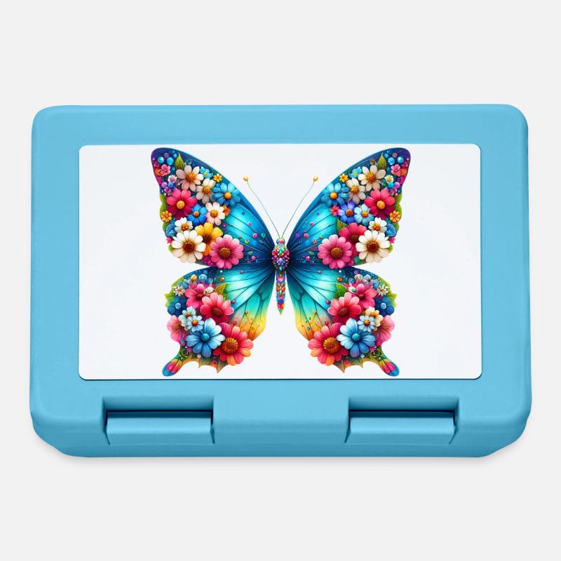 Papillon - Boîte à goûter - bleu saphir