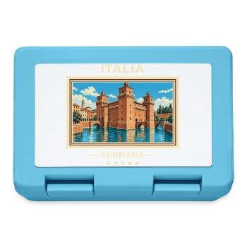 Italien Ferrara Vintage Reisemarke - Brotdose - Saphirblau - Vorne