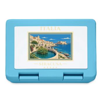 Italien Syrakus Vintage Reisemarke - Brotdose - Saphirblau - Vorne