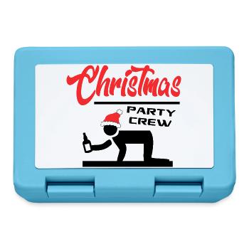 Weihnachten Christmas Party Crew Bier Saufen - Brotdose - Saphirblau - Vorne